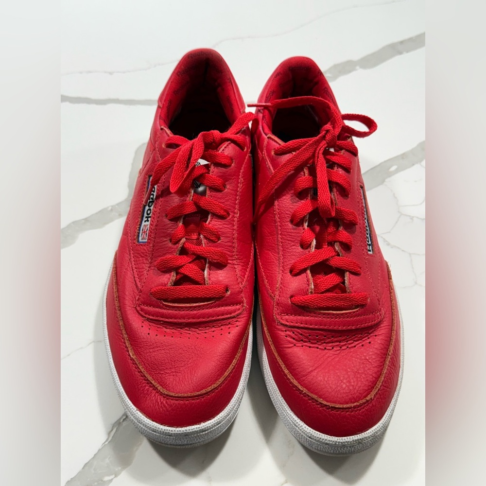 Red Leather REEBOK club C international low casual sneaker Shoe BS5212 Mens 11